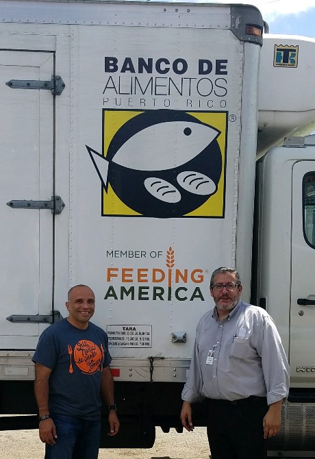 Angel and Carlos in Puerto Rico with Banco de Alimentos truck