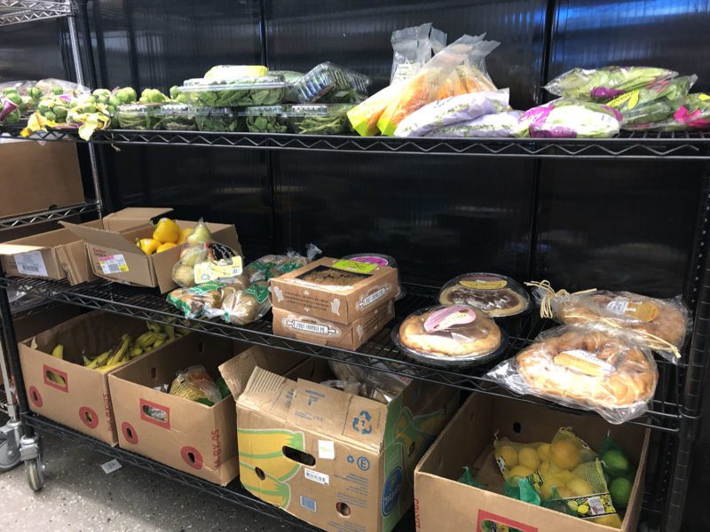 Fresh produce and baked goods on display at Niles Township Food Pantry.