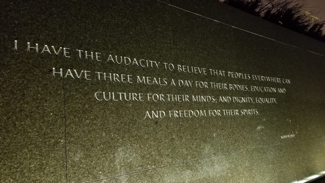 A quote at the MLK Memorial in D.C.