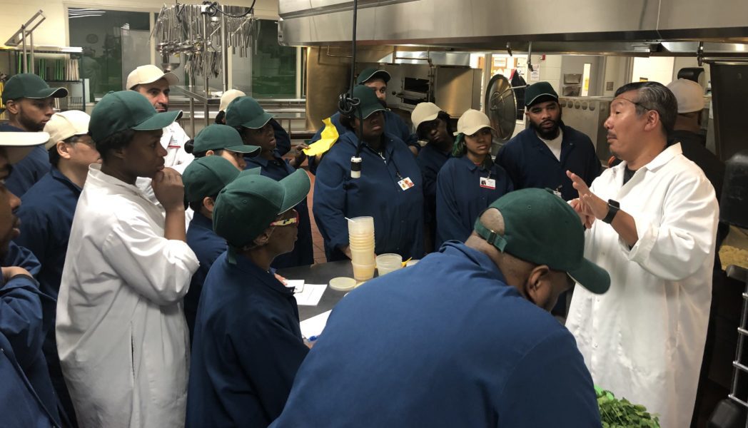 Chicago's Community Kitchens students listen to Chef Bill Kim