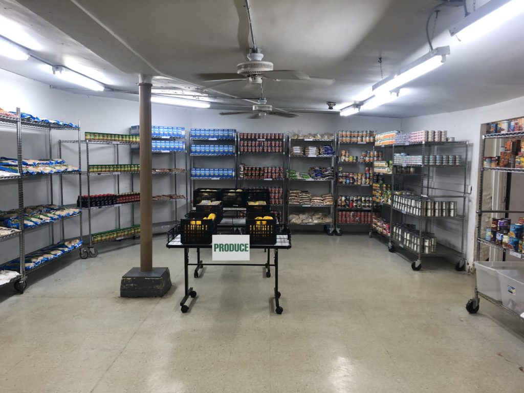 The Maple Morgan Park food pantry's renovated pantry space, which now allows guests to fill their own carts with groceries of their choice. 