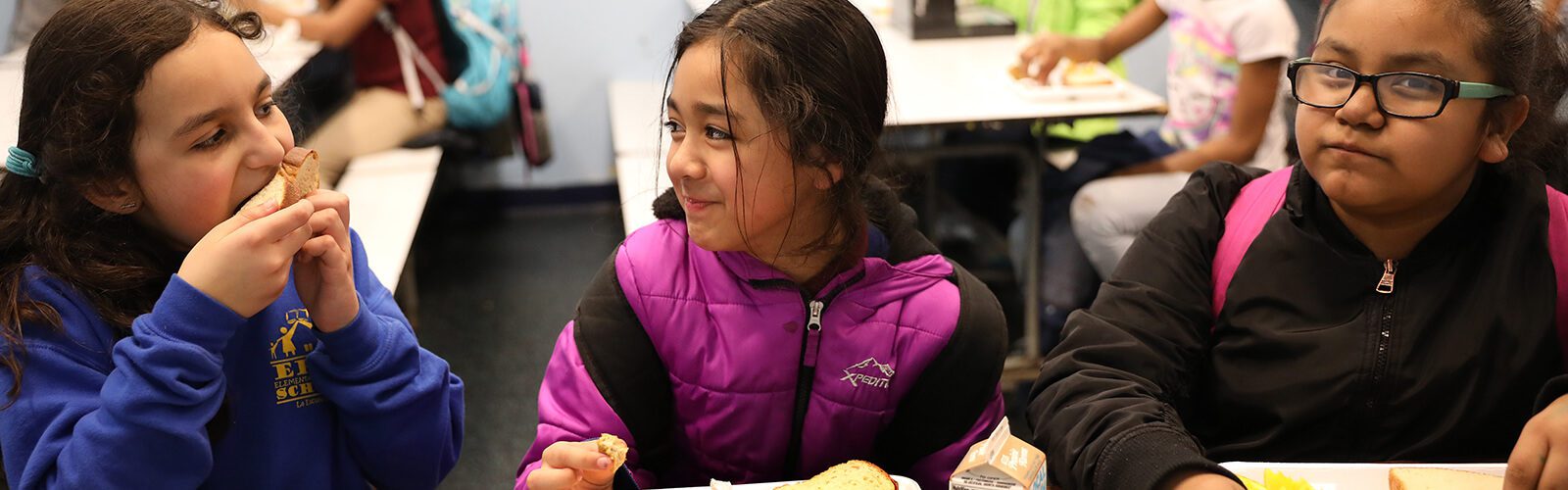 Children eat at an afterschool meal program