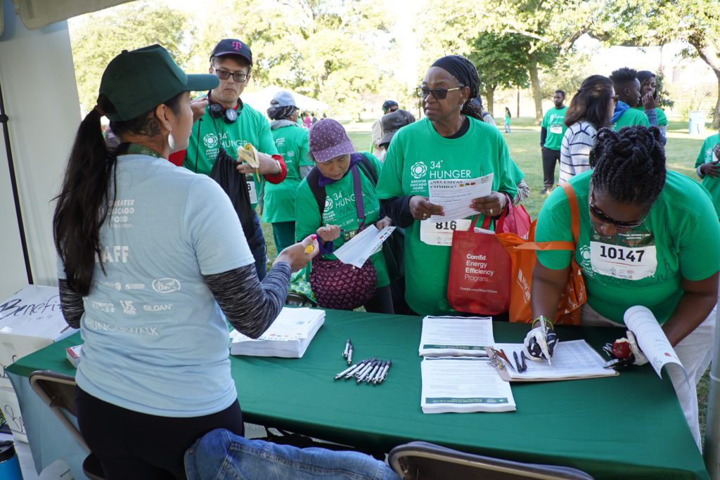 The Food Depository benefits outreach team's booth at the 2019 Hunger Walk