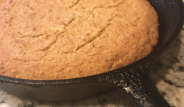 Cornbread in a skillet