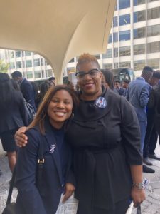 Angela Odoms-Young, at right, with an advocate on at a youth policy day in Washington, D.C. in 2019.