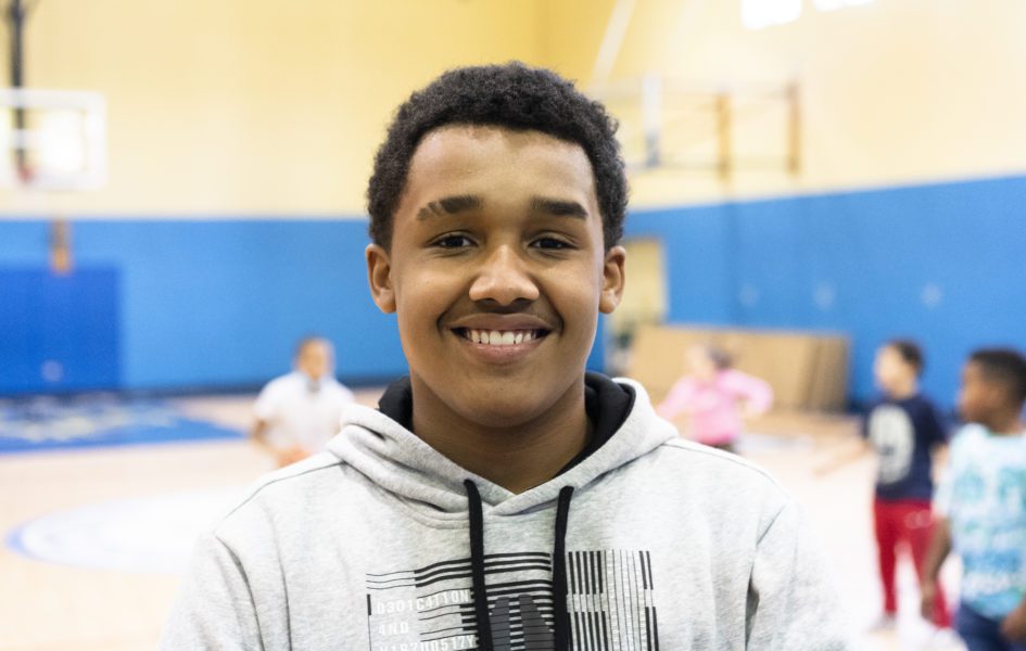 Jacob Bowers poses for a photo in the Barreto Club gym