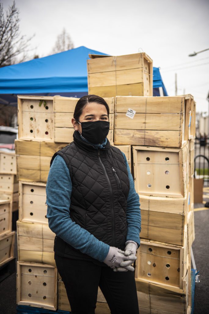 rene Tovalin during Our Lady of Fatima's holiday food distribution