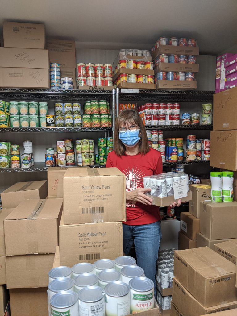 Lois Sullivan at the Interfaith Outreach pantry 