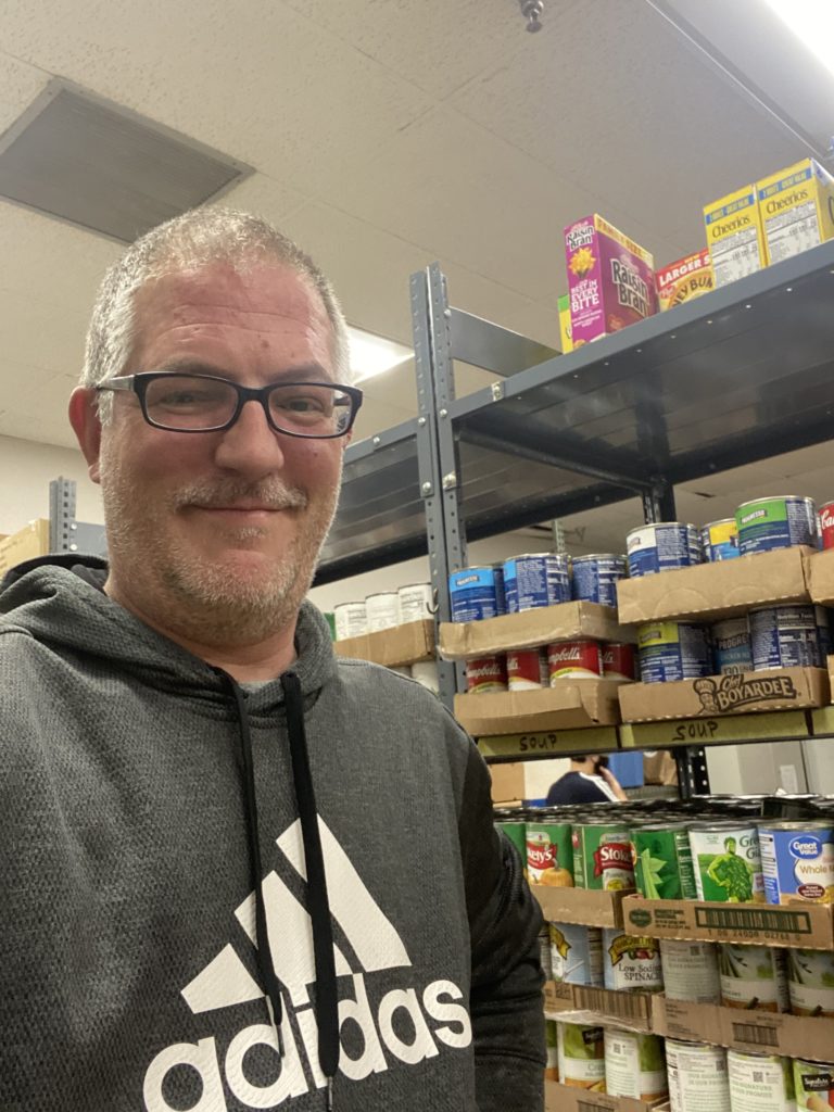 Tony Roman at the Together We Cope food pantry