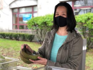 Christina Sung holding bananas