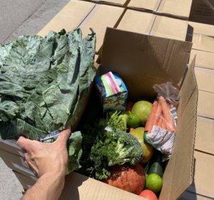 Food boxes provided in partnership with Brave Space Alliance