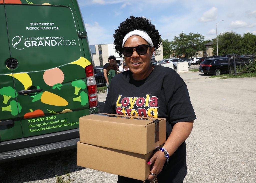 Tanya Butler at the Maywood Lunch Bus stop