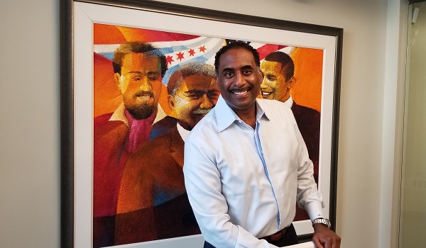 Leon Walker, venture developer with DL3 Realty, stands for a portrait.