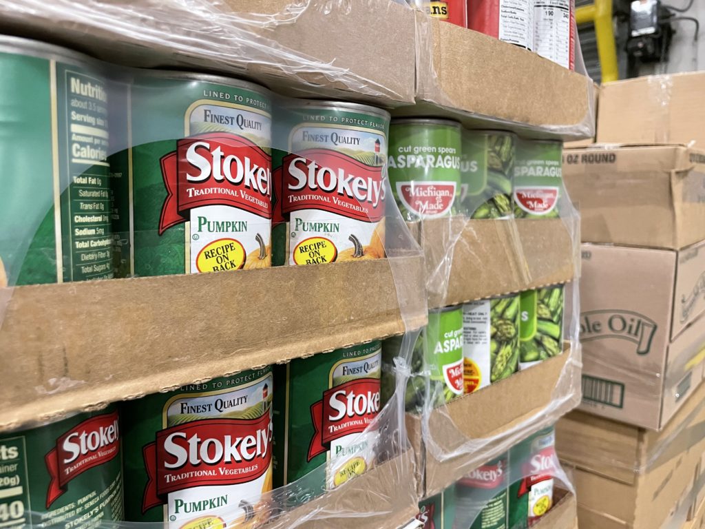 A photo of canned goods that are part of a Food Depository partner's special holiday order.