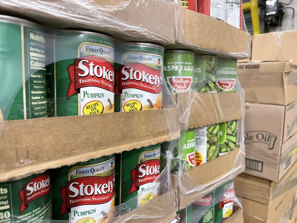 A photo of canned goods that are part of a Food Depository partner's special holiday order.