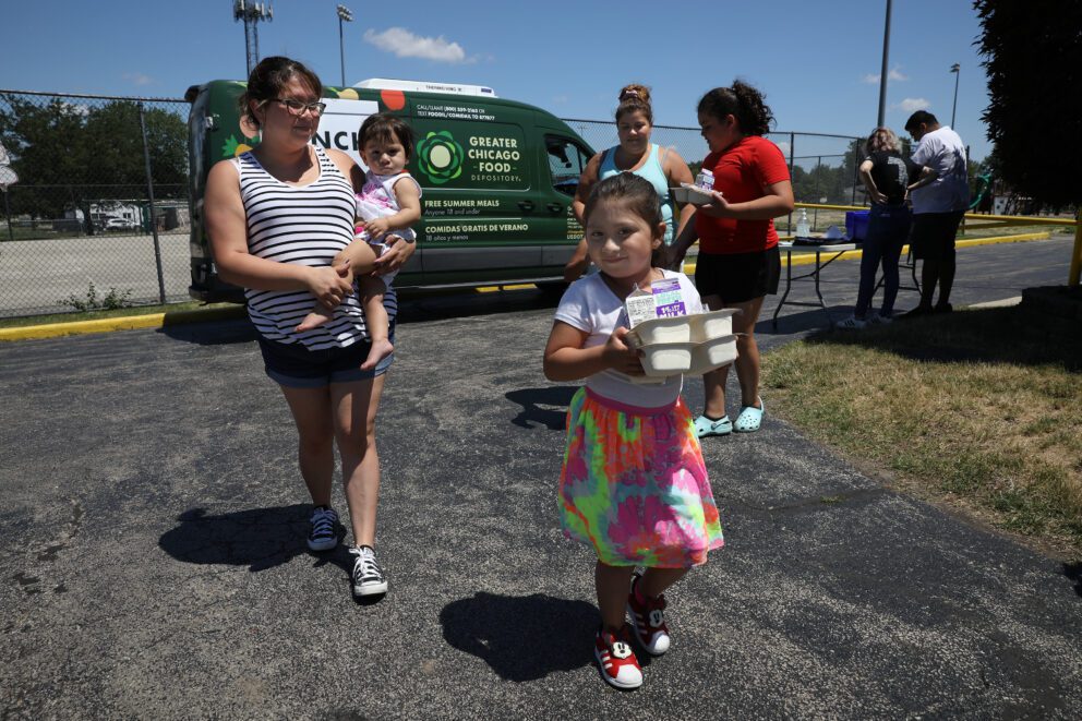 The Abarra family stops at the Justice Lunch Bus