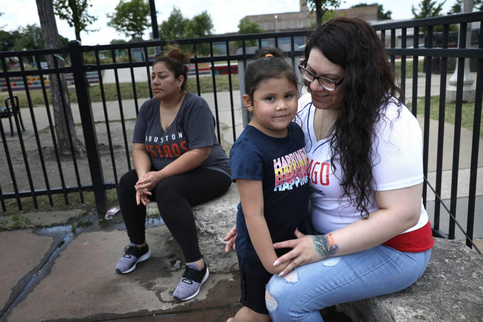 Elizabeth Lazaro and her daughter, Julisza, at La Villita Park. 