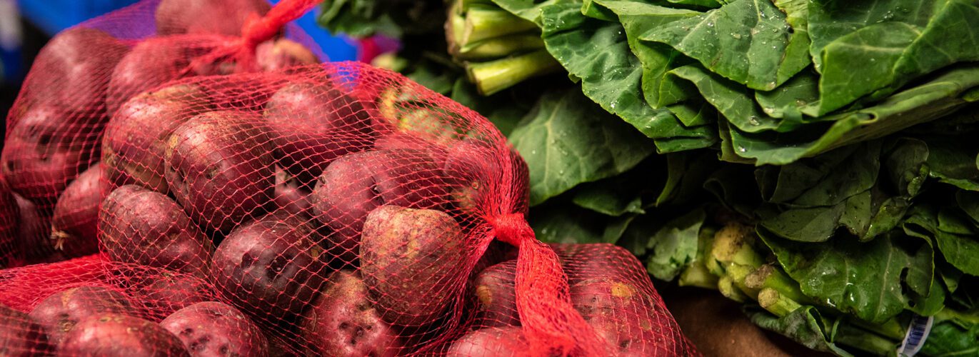 Potatoes and leafy greens