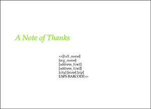 This is an envelope giving you a note of thanks.