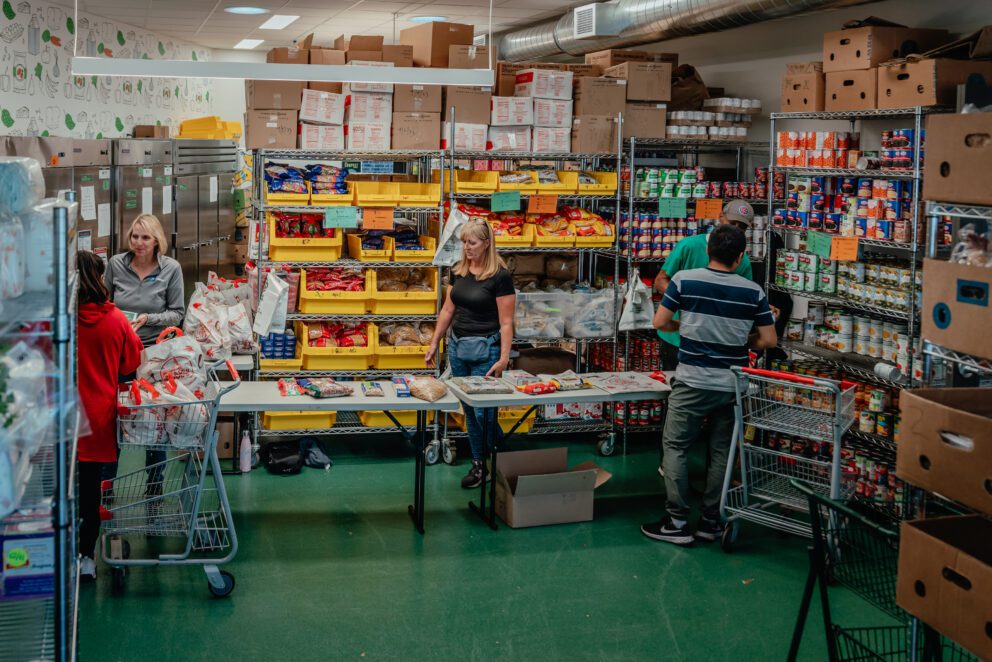 an inside view of a food pantry