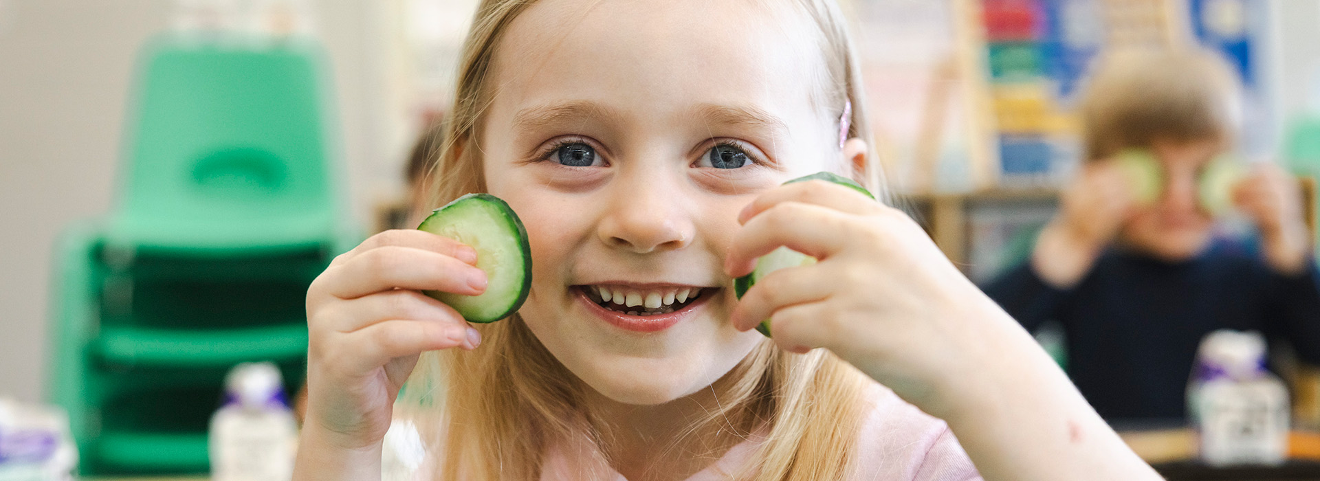 Young girl with food