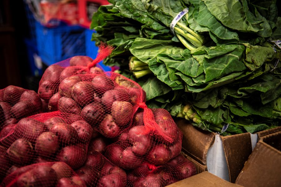 Fresh fruit and vegetables.