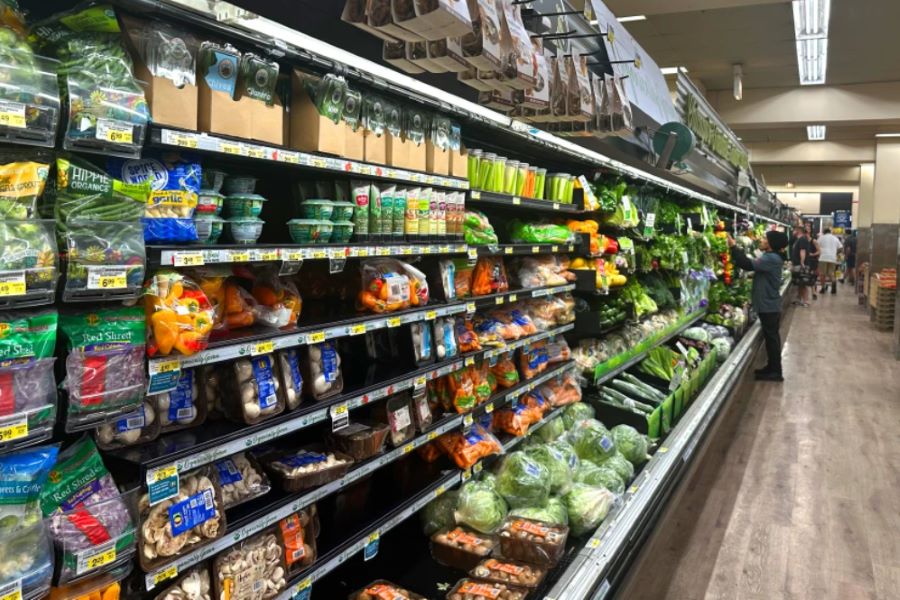 Close-up photo of a grocery store aisle