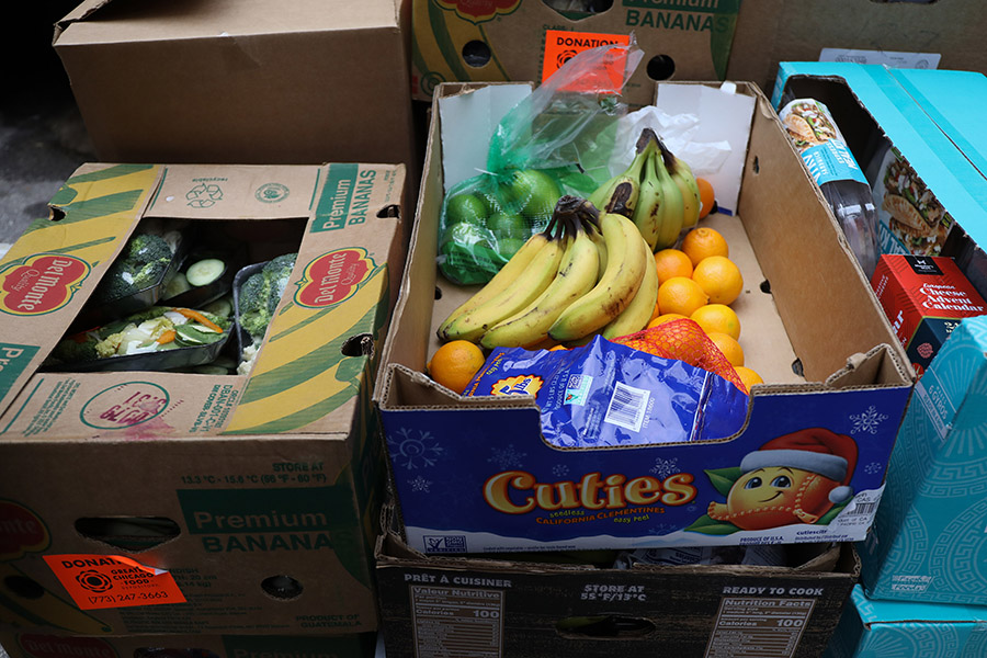 boxes of rescued food